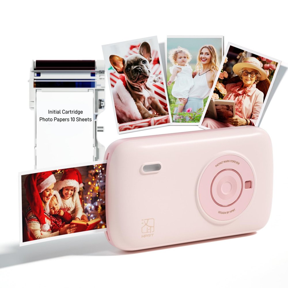 HPRT Mini Photo Printer for iPhone, Smartphone with 10 Sheets Photo Paper