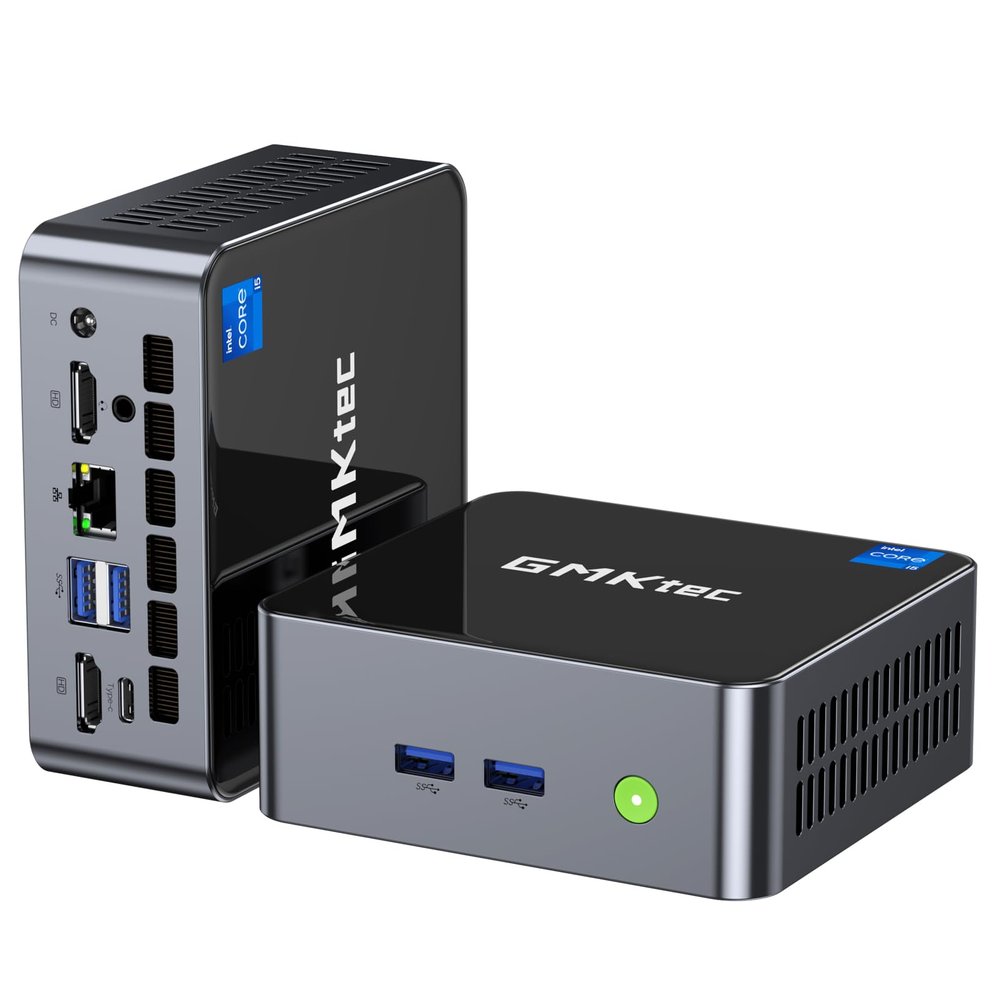 GMKtec Mini PC Intel i5-12450H(Turbo 4.4 GHz) 32GB DDR4 1TB M.2 NVMe SSD Intel i226v Mini Computers, USB 3.2, Type-C/WiFi 6, BT5.2, RJ45 2.5G/ 4K Triple Display Desktop PC