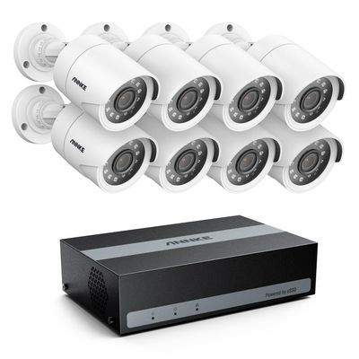ANNKE 8 Channel Security Camera System, 3K Lite DVR Recorder with 1TB eSSD, 8X 2MP IP66 Wired White Cams, 3.6mm Lens, 100ft Night Vision, AI Motion Detection, Easy Remote Access, Smart Playback