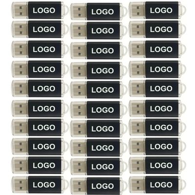 MATHISO Customized Colorful Aluminum Case USB 2.0 Flash Drive 50 Pack, Personalized Logo Batch - As a Corporate Gift and Promotional Gift (Black, 4GB*50PACK)