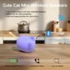 Svemei 2PCS Cute Bluetooth Speaker, Mini Cat Portable Wireless Speakers with Stereo Sound, Built-in Mic, Dual Pairing,40H Playtime for Room, Desk Decor, Ideal Gift for Kids, Women (Purple) view 2