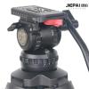 JoyFoto JP-V12T Pro Professional Geared Head Video Camera Tripod Carbon Fiber Tripod with Fluid Geared Head 100mm Bowl Load 12KG JIEPAI V12T Heavy Duty Tripod for ENG & Film Camera, black view 2