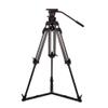 JoyFoto JP-V12T Pro Professional Geared Head Video Camera Tripod Carbon Fiber Tripod with Fluid Geared Head 100mm Bowl Load 12KG JIEPAI V12T Heavy Duty Tripod for ENG & Film Camera, black view 3
