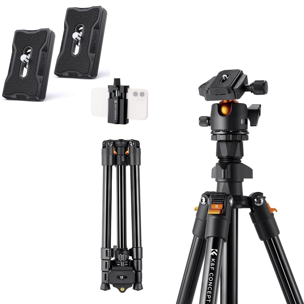 K&F Concept Camera Tripod & Quick Release Plate 2 Pack