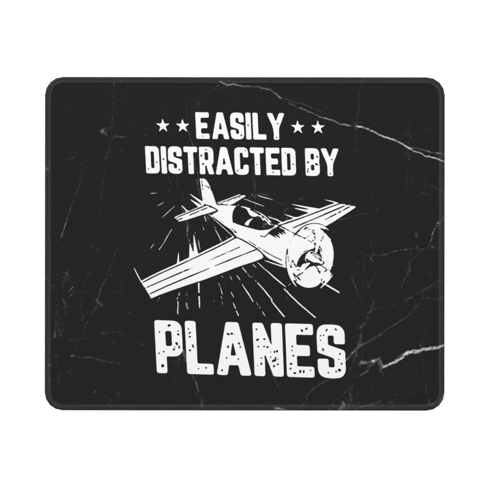 DKMDD Easily Distracted by Airplanes Mouse Pad Advanced Textured Mouse Pad Suitable for Laptops Computers and PCs Gaming and Work 10x12in, White