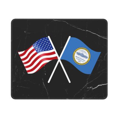 American and Boston Flag Mouse Pad Advanced Textured Mouse Pad Suitable for Laptops Computers and PCs Gaming and Work 10x12in