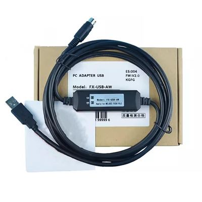 FX-USB-AW Applicable Programming Cable Communication Cable FX3U 3G PLC Data Cable Download Cable Economy Model Black 3 Meters