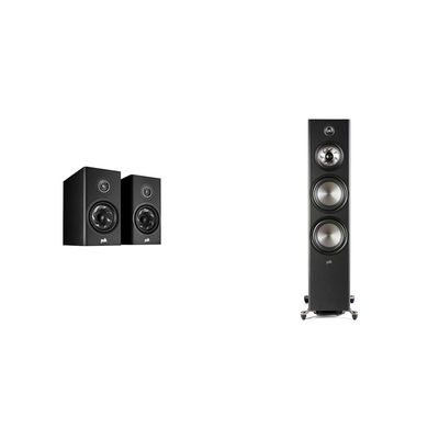 Polk Audio Reserve R200 Large Bookshelf Speaker for Dynamic, Detailed Home Theater Audio & Reserve Series R700 Tower Speaker, 1" Tweeter, Dual 6.5" Woofers & Dual 8"
