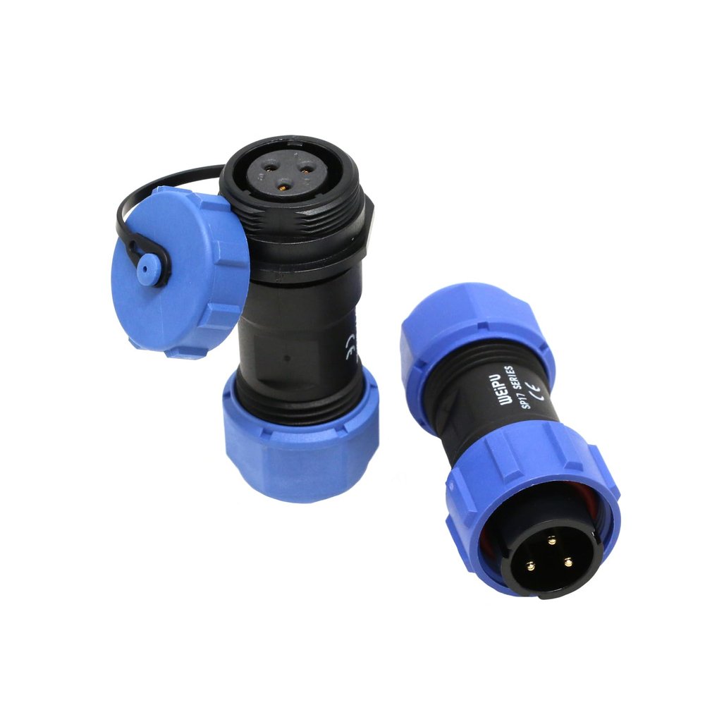ZBLZGP Weipu SP17 IP67 Aviation Cable Connector Panel Mount RV Connector Panel Mount Circular Plug Socket (Pair-Plug(Male)&Socket(Female), 3 Pin 10A)