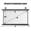 Xnyaizyc Projector Screen 60" 72" 80" Projection Screen 4:3 Ratio +2.5 Gain, Wall or Ceiling Mountable HD Movie Projector Screen 16:9, for Home Cinema School Office (Size : 80" (4:3)) view 3