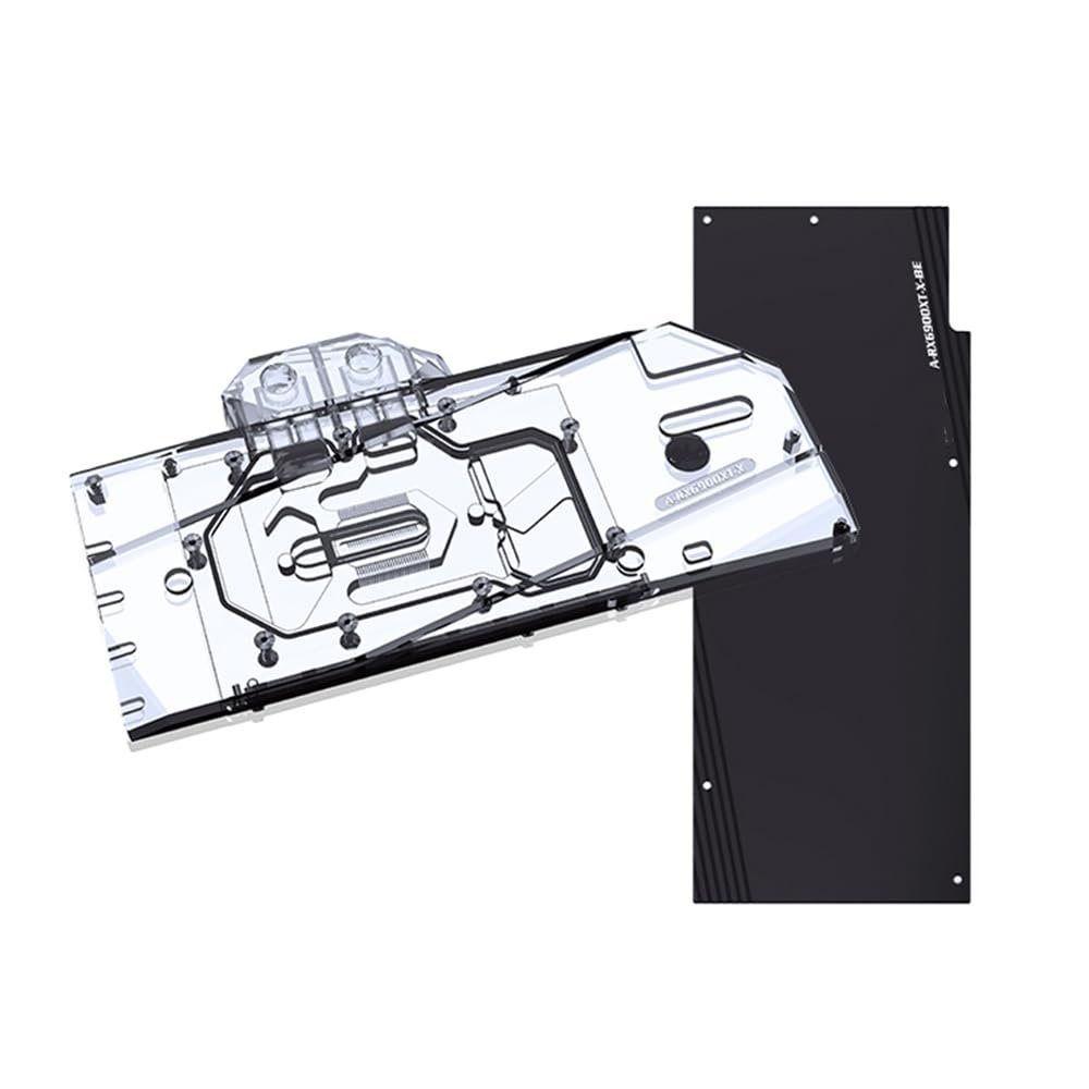 GPU Water Block Use for AMD RX6800/6800XT/6900XT Reference Edition Graphics Card - Copper GPU Water Cooling Block with Metal Backplate/RGB Aura 5V RBW