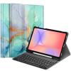 FINTIE Keyboard Case for Samsung Galaxy Tab S10 Lite/ S10 FE/ S9 FE 5G 10.9 Inch/Tab S9 11 Inch with S Pen Holder, Slim Stand Cover Detachable Wireless Bluetooth Keyboard, Emerald Marble view 1