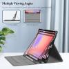 FINTIE Keyboard Case for Samsung Galaxy Tab S10 Lite/ S10 FE/ S9 FE 5G 10.9 Inch/Tab S9 11 Inch with S Pen Holder, Slim Stand Cover Detachable Wireless Bluetooth Keyboard, Emerald Marble view 3