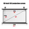 Xnyaizyc Projector Screen 60 72 80 inch, Movie Projector Screen 16:9 4:3 Portable Indoor Outdoor Projection Screen Anti-Crease for Home Cinema, Party Video, Office, Classroom (Size : 60" (16:9)) view 3