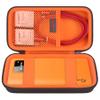 Elonbo Carrying Case for RoamWiFi 4G LTE Mobile Hotspot Router, R10 Router Travel Bag Worldwide Portable WiFi Storage Holder, Mesh Pocket Fits Cable, Black+Inside Orange view 1