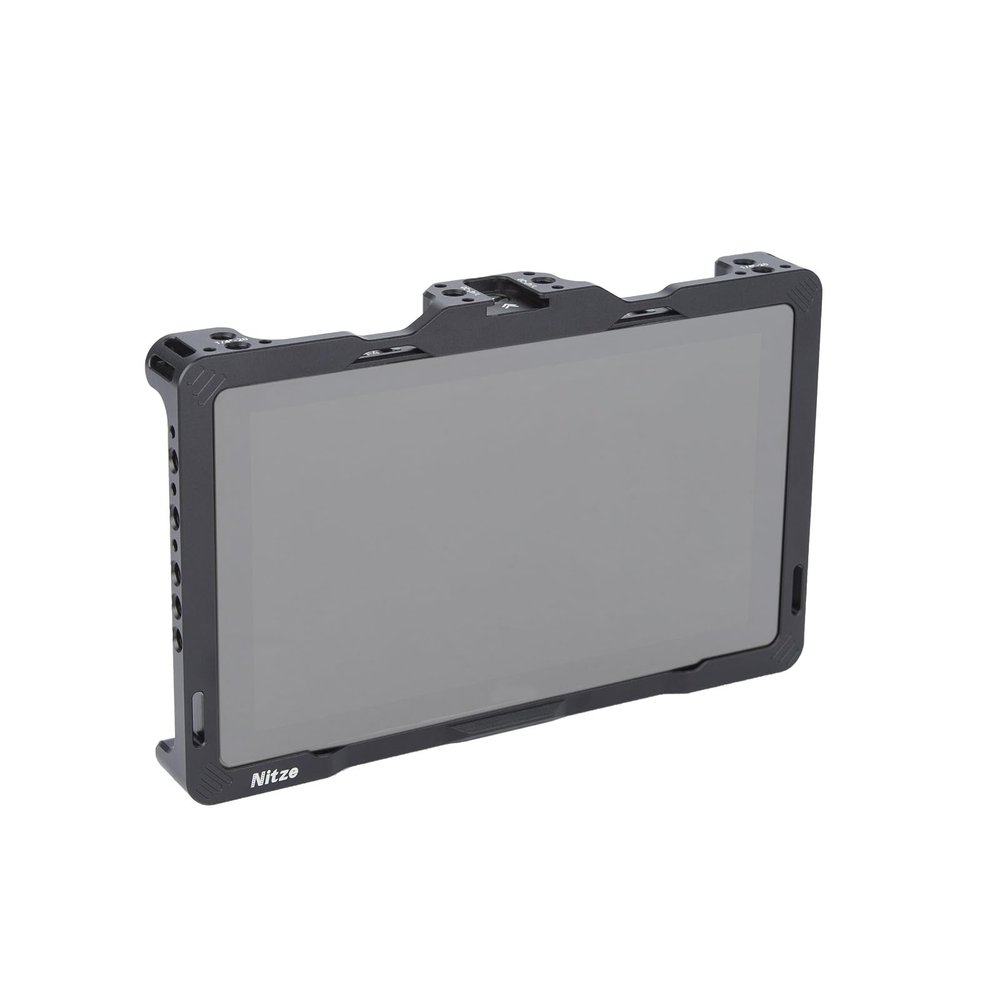 Nitze Cage JT-I04A Compatible with BM7 II DS Monitor Built-in Cold Shoe, Multiple 1/4-20 Threaded Holes and 1/4 for Camera Field Monitor on DSLR Shoulder Rig