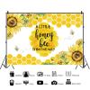 12x8ft Honey Baby Shower Backdrop a Little Honey Bee is on The Way Sunflower Sweet Honeybee Photography Background Baby Shower Party Decoration Photo Booth Props Cake Table Banner view 2