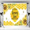 12x8ft Honey Baby Shower Backdrop a Little Honey Bee is on The Way Sunflower Sweet Honeybee Photography Background Baby Shower Party Decoration Photo Booth Props Cake Table Banner view 3