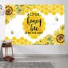 12x8ft Honey Baby Shower Backdrop a Little Honey Bee is on The Way Sunflower Sweet Honeybee Photography Background Baby Shower Party Decoration Photo Booth Props Cake Table Banner view 4
