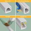 D-Line 13.12ft Cable Raceway, Self Adhesive Cord Cover, Hide 1x Cord, Paintable - 4X 0.4in x 0.31in (H) x 39in Lengths - White view 2