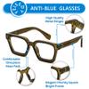 FEISEDY Blue Light Blocking Glasses Women Men Chunky Square Computer Glasses B0101 view 4