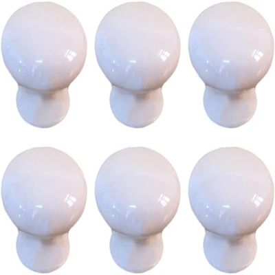  Ceramic Door Knobs,drawer knobs, 6pcs Creamy White Ceramic Knobs Art Crack Round Pull Handles for Cabinet Drawer Cupboard Home DIY Chrome Vintage Hardware withKinds Screws Wardrobe Door Handles