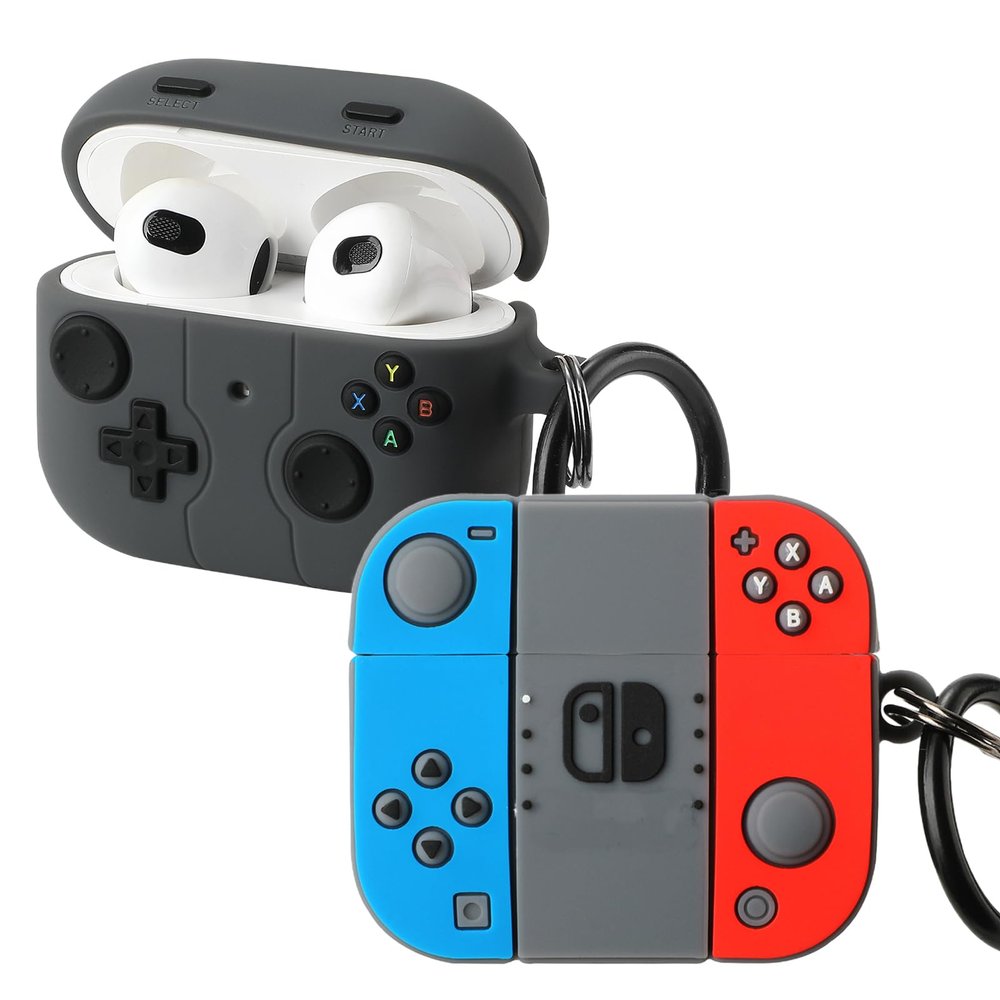 [2Pack] Gedicht for Airpods 3rd Generation Case, Funny 3D Cartoon Game Console Design Silicone Soft Cases for Airpods 3rd Case Cover, with Keychain Kids Women Men for Airpods 3 Case