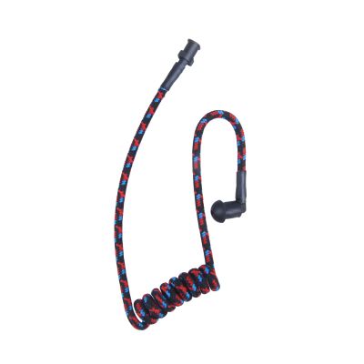 Braided Acoustic Coil Tube Knitted Nylone Moisture Resistant Radio Earpiece Replacement with Mixed Color (Red,Blue,Black)