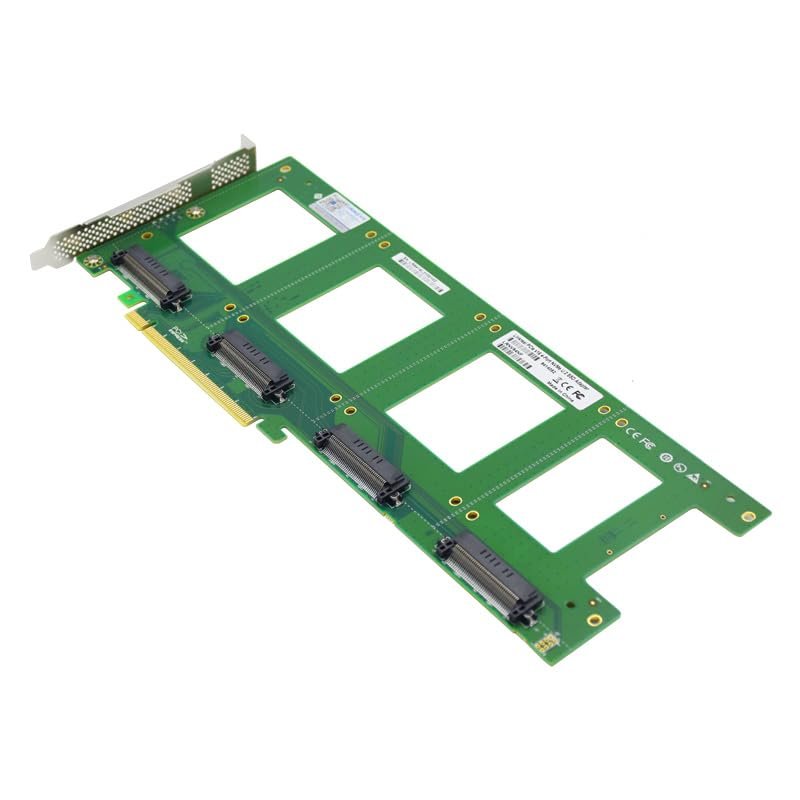 DirectNine Basics 4X U.2 SFF-8639 SSD to PCIE Express 3.0 Gen3 X16 Card NVMe SSD Adapter