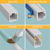 D-Line 6.56ft Cable Raceway, Self Adhesive Cord Cover, Hide Surface Wires, Paintable - 2X 0.63in (W) x 0.63in (H) x 39in Lengths - White view 2