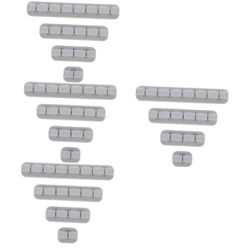 Angoily 16pcs Cord Clips for Desktop Cable Organization Adhesive Wire Holders for Home Office and Trace Design Grey Color