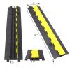 3PCs Rubber Cable Protector Ramp - 2 Channel, 11000 lbs/axle Capacity Heavy Duty Hose Wire Cover Ramp Driveway, Traffic Speed Bump w/Flip-Open Top Cover & Warning Tape for Indoor&Outdoor view 2