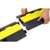 3PCs Rubber Cable Protector Ramp - 2 Channel, 11000 lbs/axle Capacity Heavy Duty Hose Wire Cover Ramp Driveway, Traffic Speed Bump w/Flip-Open Top Cover & Warning Tape for Indoor&Outdoor view 3