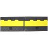 3PCs Rubber Cable Protector Ramp - 2 Channel, 11000 lbs/axle Capacity Heavy Duty Hose Wire Cover Ramp Driveway, Traffic Speed Bump w/Flip-Open Top Cover & Warning Tape for Indoor&Outdoor view 4
