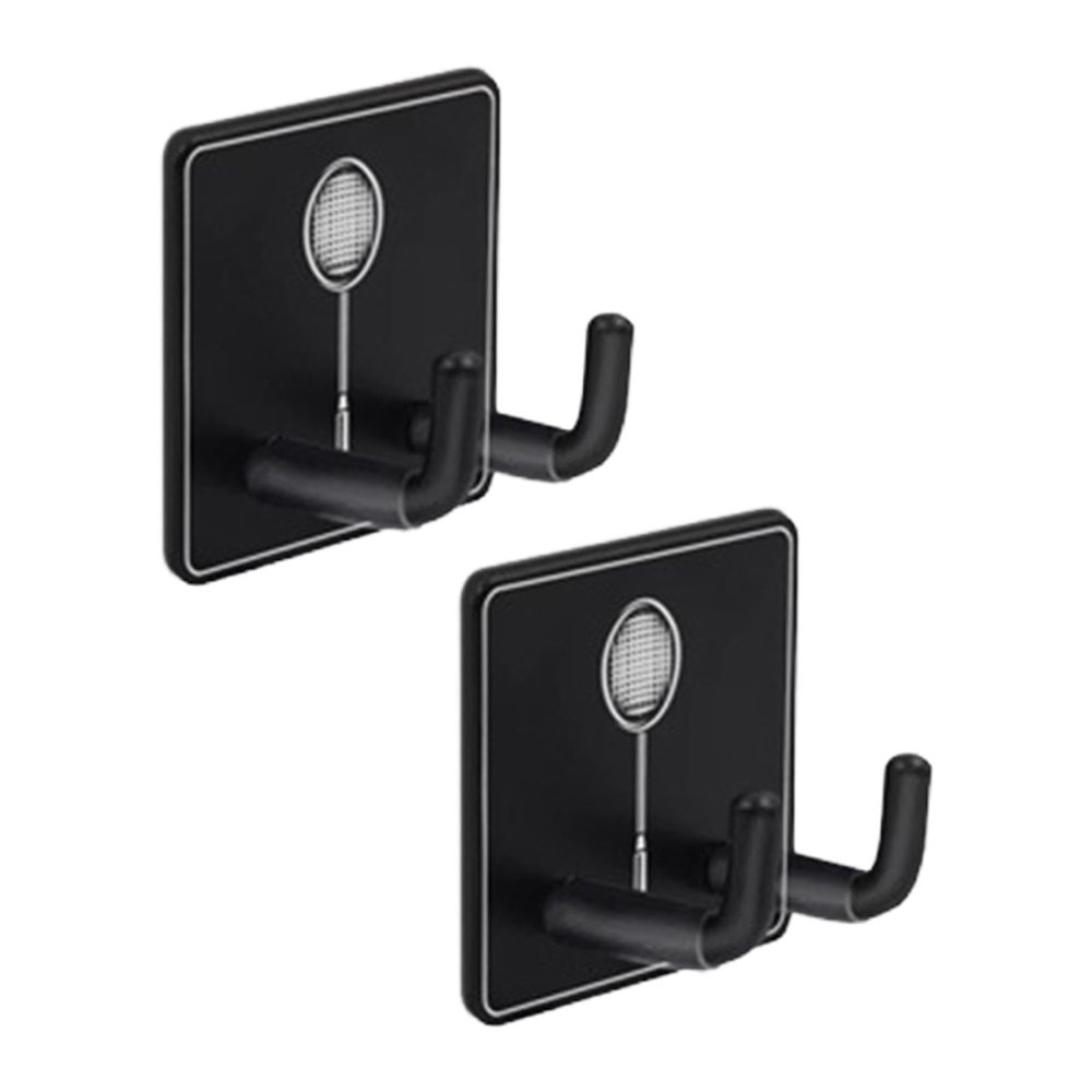 rockible 2Pcs Universal Heavy Duty Wall Mounted Tennis Racket Holder Metal Hanging Hook Tennis Racket Holder for Garage Bedroom Gym Workouts