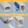 D-Line 6.56ft Cable Raceway, Self Adhesive Cord Cover, Hide Surface Wires, Paintable - 2X 1in (W) x 0.63in (H) x 39in Lengths - White view 2
