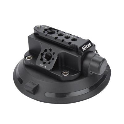 DirectNine Basics Nitze Camera Suction Cup (4.5) N48-A45 Mount with Built-in NATO Rail and Multiple 1/4""-20 locating Holes,3/8""-16 ARRI locating Holes,for DSLR Camera, Mirrorless Camera, Black