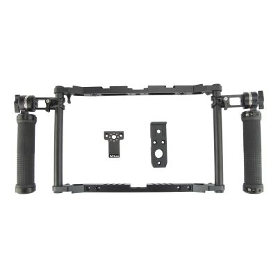 Nitze Directors Monitor Cage Built-in Cold Shoes,1/4"-20, 3/8"-16 Threaded Holes, 3/8 ARRI locating Holes for SLR Camera Monitor Tripod,Compatible with Feelworld LUT11S