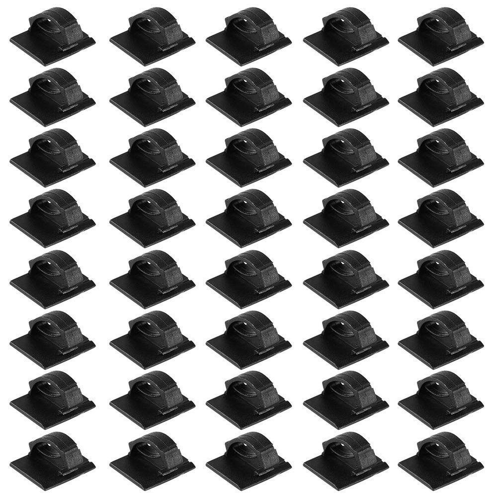 Adhesive Wire Clips Cable Management Organizer, 40 Pack, Self-Adhesive, for Desk, Wall, Home and Office