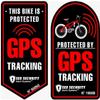 Authntcestore- (2Pcs) Warning GPS Tracking Sticker | Tracker Alarm | car - Bike - Motorcycle Protected Bumper Sticker 3 in x 3.5 in (Black/Red) view 1