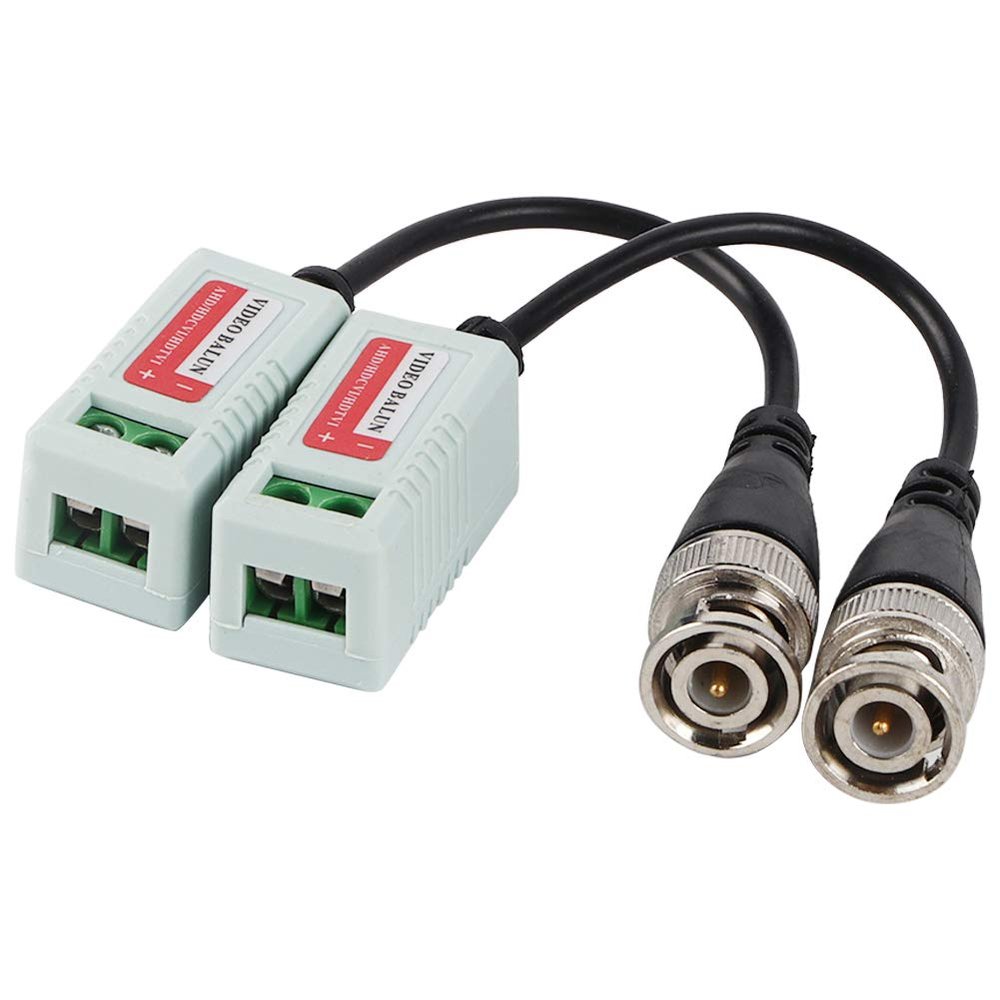 Pilipane Passive Video Balun Connector, Portable HD CVI/HDVI/AHD Cable Connectors, Transceiver Cable Twisted Transmitter for Cameras
