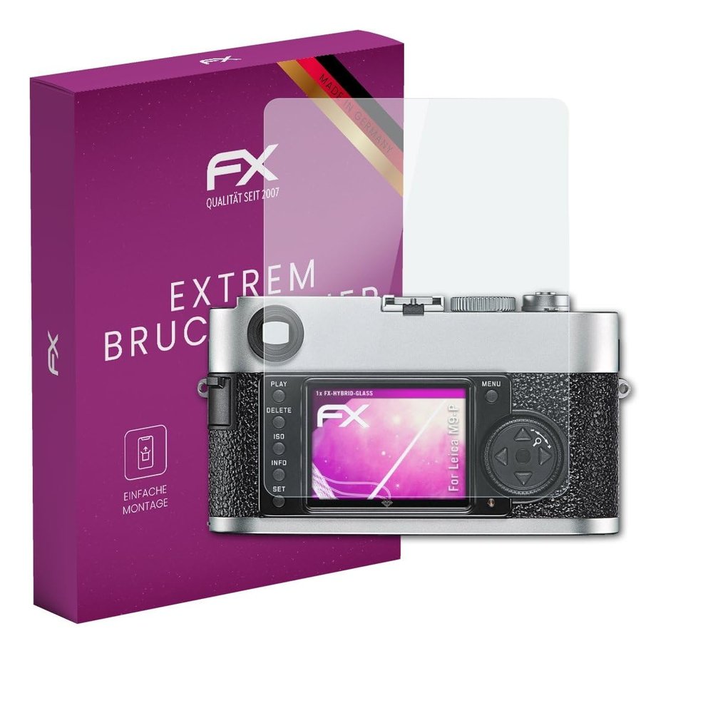 atFoliX Plastic Glass Protective Film compatible with Leica M9-P, 9H Hybrid-Glass FX Screen Protector