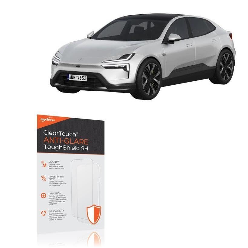 BoxWave Screen Protector Compatible with Polestar 2024 Polestar 4 Rear Display (5.7 in) - ClearTouch Anti-Glare ToughShield 9H (2-Pack), Anti-Glare 9H Tough Flexible Film Screen Protector