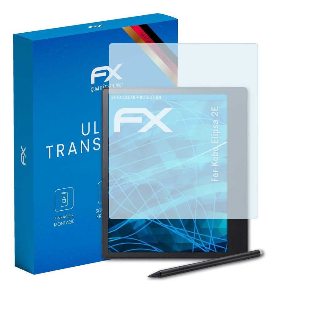 atFoliX Screen Protection Film compatible with Kobo Elipsa 2E Screen Protector, ultra-clear FX Protective Film (2X)