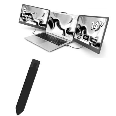 BoxWave Stylus Pouch Compatible with Domyfan S2 Triple Portable Monitor (14 in) - Stylus PortaPouch, Pen Stylii Holder Carrier Portable Self-Adhesive - Jet Black