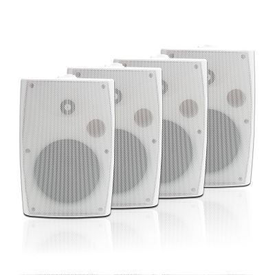 STUDIOFINIX 6.5 Inch Outdoor Speakers Wall-Mounted 800W - Waterproof and High-Performance Audio Solution for Indoor/Outdoor,Home,Patio,Garden,Backyard(4 Passive Speakers Bundle/White)