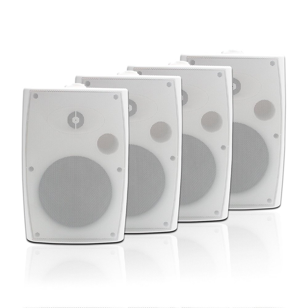 STUDIOFINIX 6.5 Inch Outdoor Speakers Wall-Mounted 800W - Waterproof and High-Performance Audio Solution for Indoor/Outdoor,Home,Patio,Garden,Backyard(4 Passive Speakers Bundle/White)