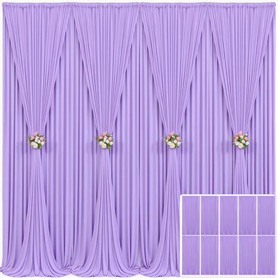 10 Panels Lavender Backdrop Curtain for Parties Wedding Wrinkle Free Light Purple Photo Curtains Backdrop Drapes Fabric Decoration for Baby Shower Photoshoot 50ft(W) x 10ft(H)
