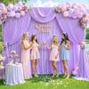 10 Panels Lavender Backdrop Curtain for Parties Wedding Wrinkle Free Light Purple Photo Curtains Backdrop Drapes Fabric Decoration for Baby Shower Photoshoot 50ft(W) x 10ft(H) view 2
