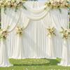 10 Panels Ivory Backdrop Curtain for Wedding Parties Wrinkle Free Ivory Photo Curtains Backdrop Drapes Fabric Decoration for Baby Shower Photography 5ft(W) x 10ft(H)" view 2